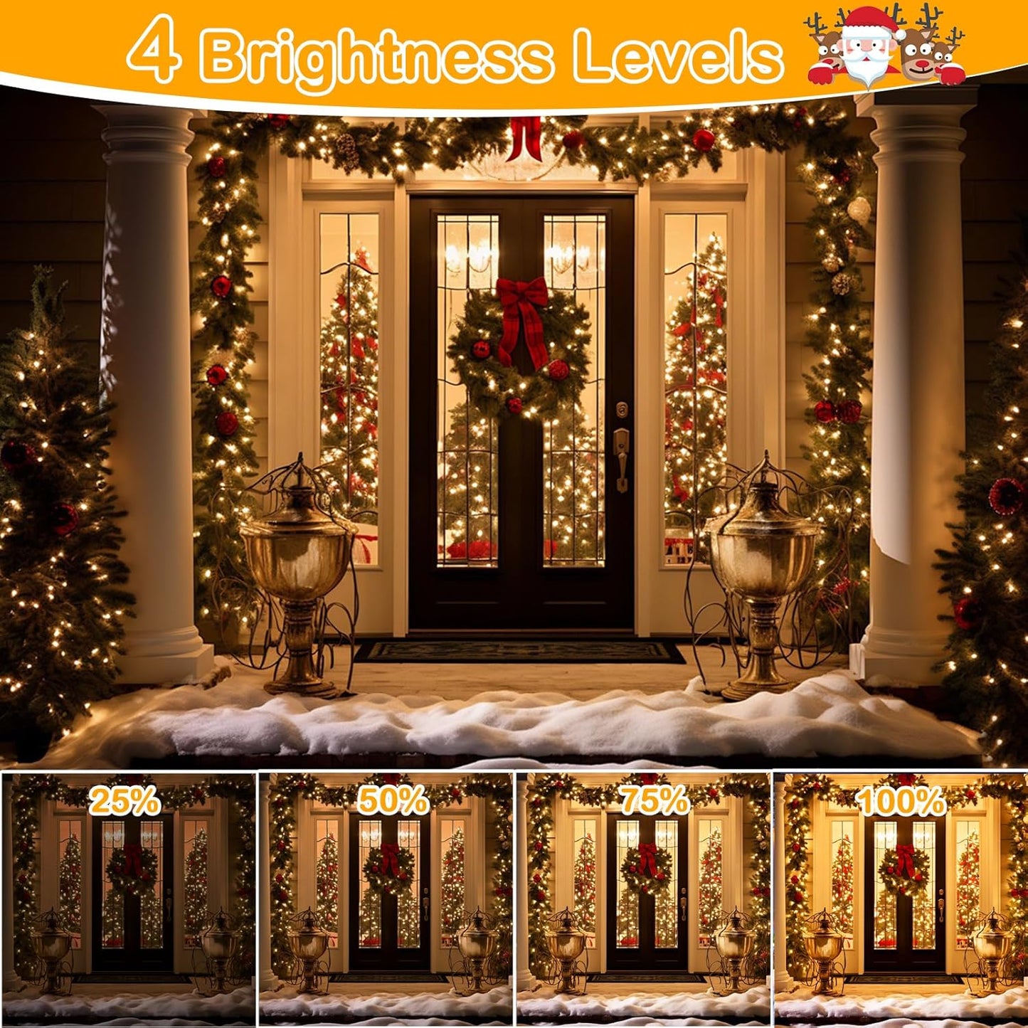 Decute 164FT 500LED Christmas Fairy String Lights Dimmable with Remote Control Copper Wire Starry Lights with UL Cerficated Decorative for Party Wedding Bedroom Christmas Tree Warm White