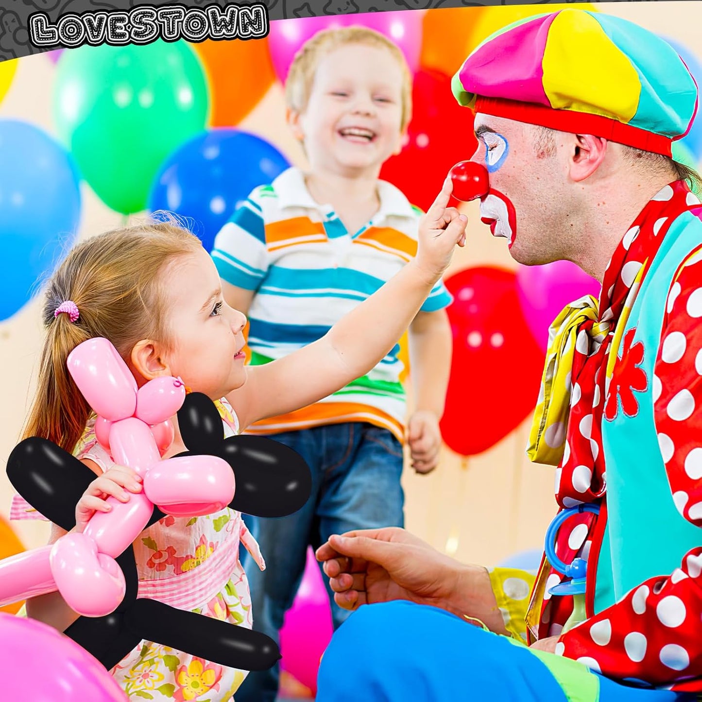 LovesTown 100 PCS 260 long balloons, Black Twisting Animal Balloons Thicken Modeling Magic for Holiday Birthday Party Decor