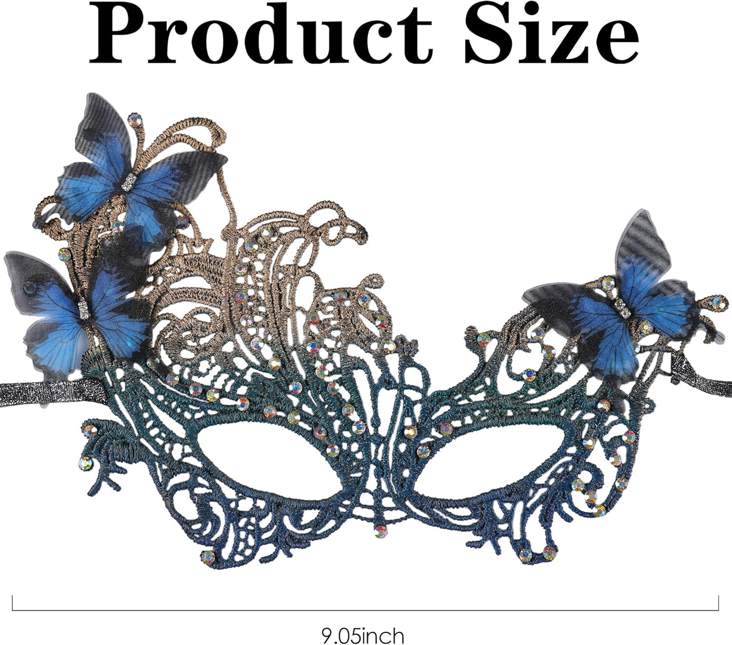 Halloween Lace Masquerade Masks - 1920s Vintage Antique Mask for Men Women Carnival Party Mardi Gras Evening Prom