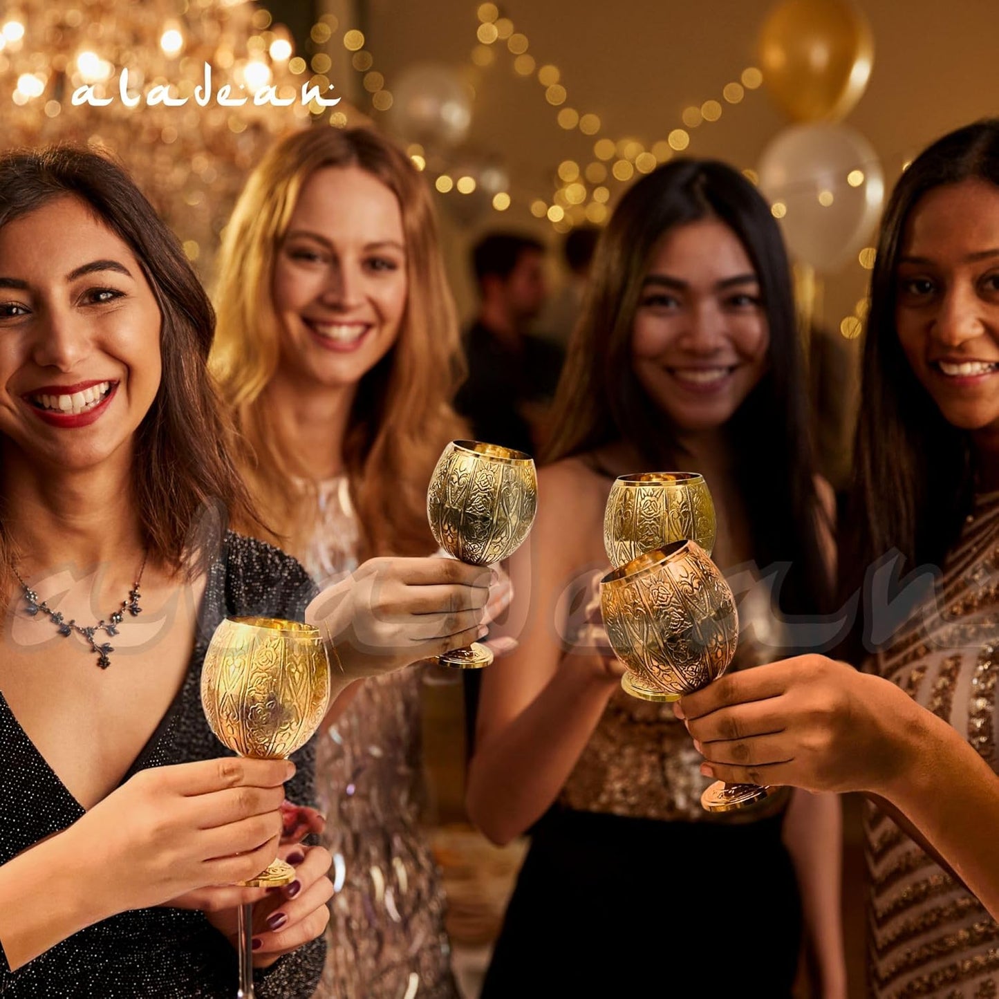 Vintage Chalice Medieval Goblet | 1x Solid Brass Red Wine Glass Cups of Royal King Arthur - Renaissance, Birthday Gifts Christmas Wedding Anniversary Novelty Ceremonial Drinkware (Emperor's Chalice)