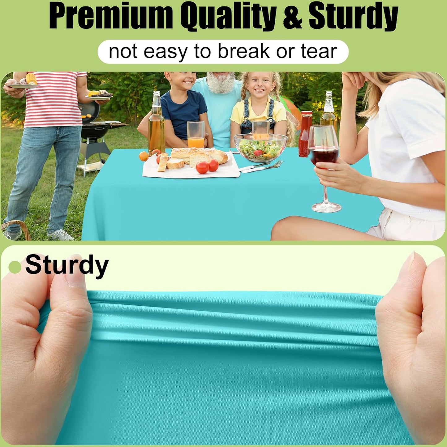 Smiry 54 Inch x 100 Feet Disposable Table Cover Roll, Teal Plastic Table Cloth in Cut-to-Size Box with Slide Cutter, Waterproof Rectangle Tablecloths for Weddings, Banquets, Outdoor