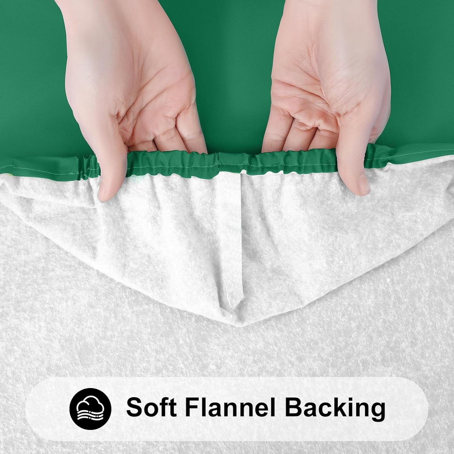 Smiry Rectangle Tablecloth, Elastic Fitted Flannel Backed Vinyl Tablecloths for 6ft Folding Tables, Waterproof Wipeable Table Covers for Indoor, Outdoor, Picnic and Camping (Emerald Green, 30"x72")