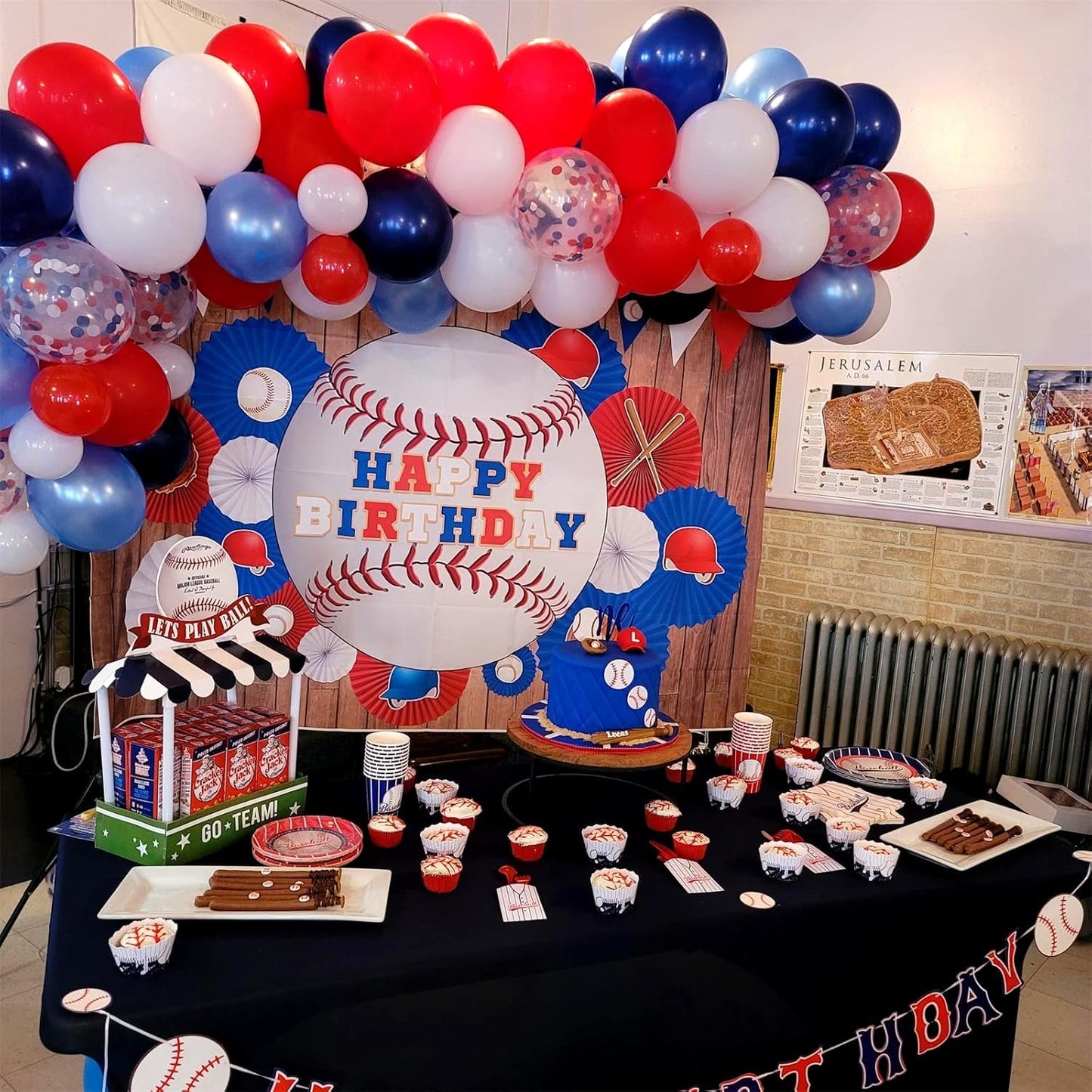 Red White Blue Balloons, 60pcs Pearl Navy Light Blue Matte Red White Confetti Helium Latex Balloons for Patriotic Veterans Memorial Day Baseball Nautical Theme Birthday Baby Shower Party Decorations