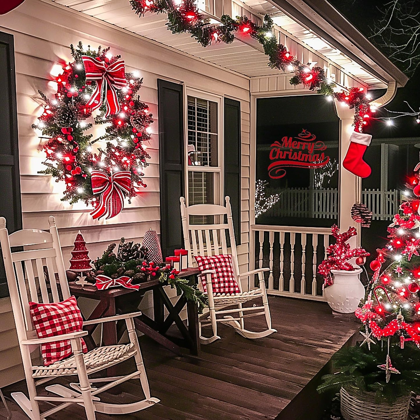 JMEXSUSS 200 LED Red and White Christmas Lights Outdoor, 66ft Halloween String Lights Indoor Clear Wire, Christmas Tree Lights Plug in for Bedroom Tree Christmas Party Decorations