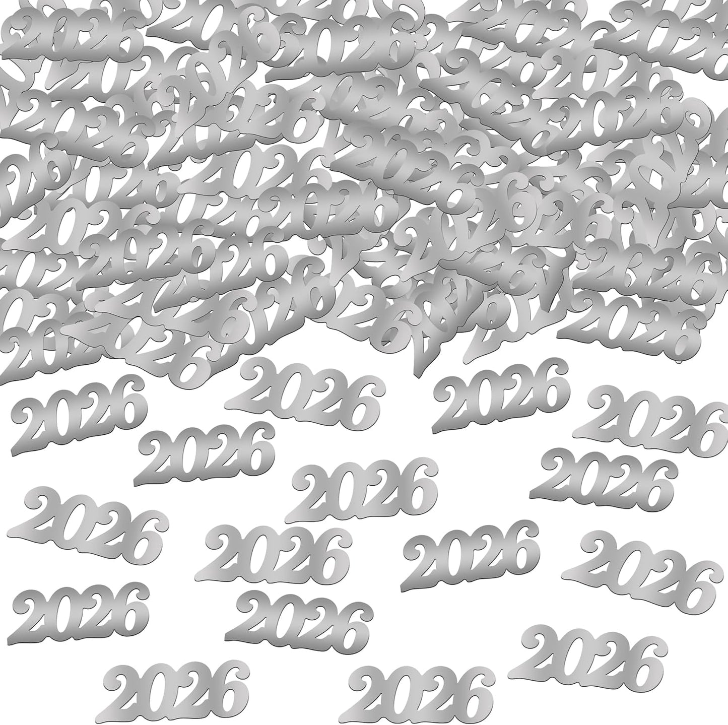 Katchon, Silver Confetti - Pack Of 500 | New Year Confetti | Silver New Year Decorations 2026 | Table Decorations 2026 | Nye Decorations | Happy New Year 2026