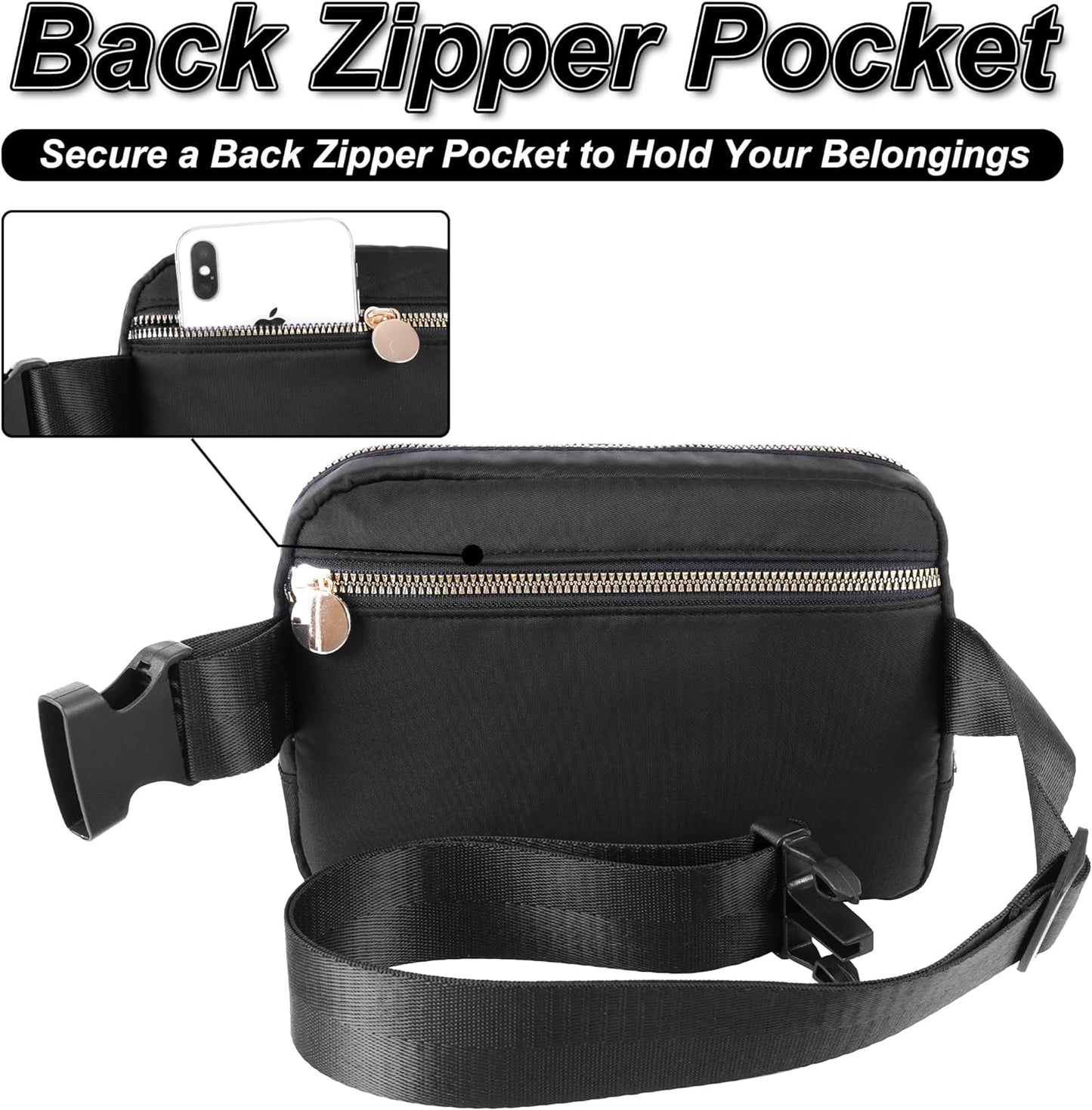 Bridesmaid Gifts Wedding Day - Bridesmaid Proposal Gift,Bridal Shower Gifts,Maid of Honor Gifts,Bachelorette Party Decorations Favors,Initial Belt Bag Crossbody Bag Fanny Pack | Black,Black B