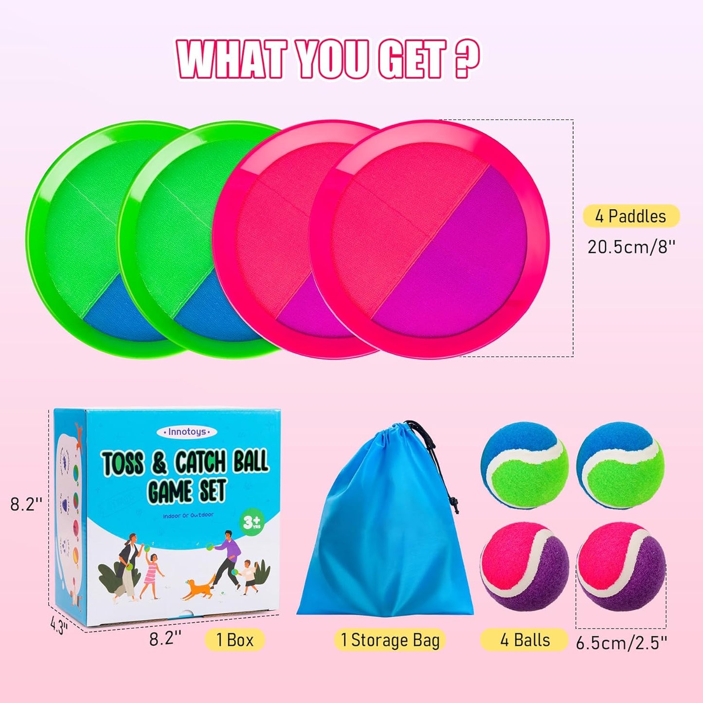 Toss and Catch Ball Game - Ideal Outdoor Beach, Pool & Yard Toy for Toddlers and Kids Ages 4, 5, 6, 7, 8+, Perfect for Boys Girls - Great Birthday Gift & Easter Basket Stuffer