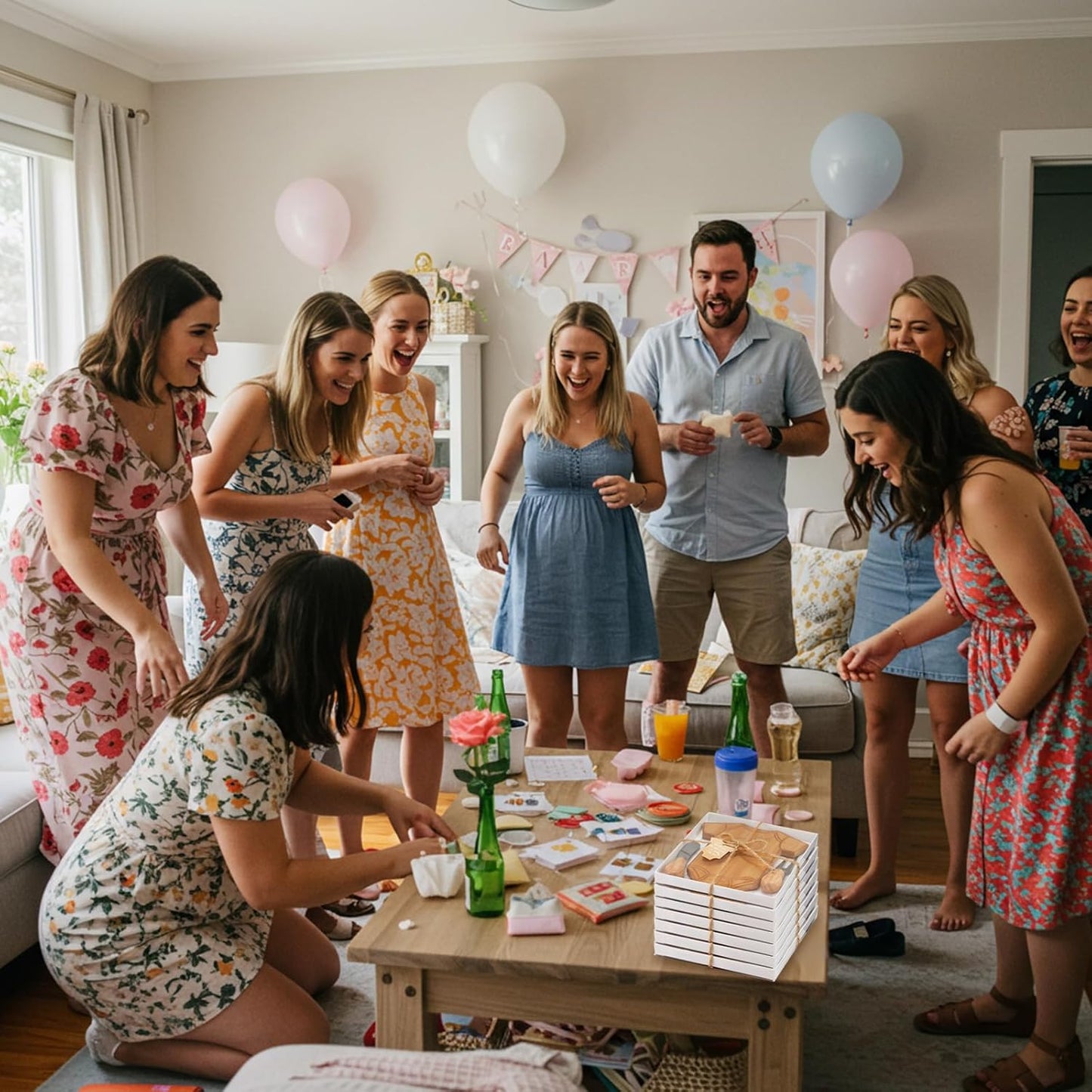 1 Set Baby Shower Gifts for Guests Clothing Shaped Charcuterie Board Set Thank You Tags with Box Mini Cheese Board Party Favors for Gender Reveal Favors Baby Shower Game Prizes (Bamboo Color)