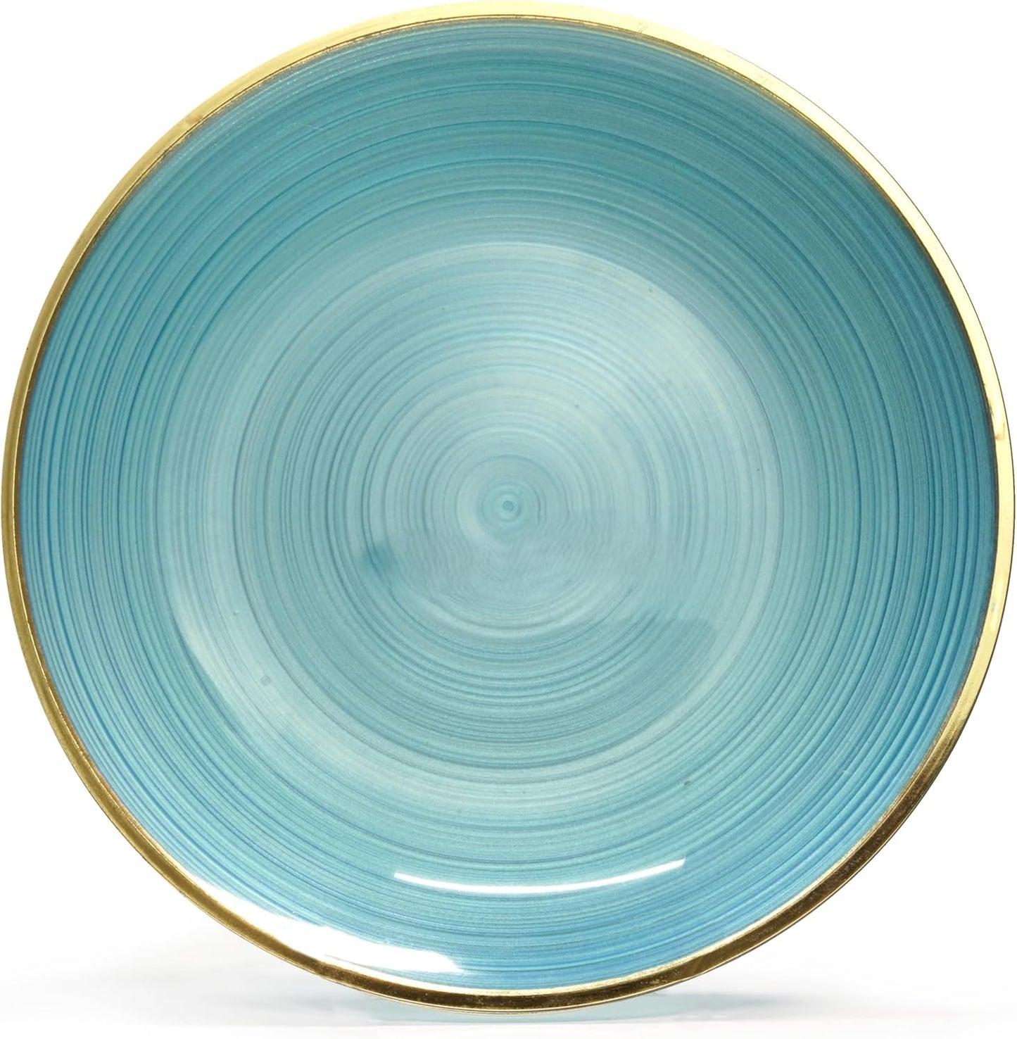 " OCCASIONS " 50 Plates Pack (25 Guests)-Wedding Party Disposable Plastic Plate Set -25 x 10'' Dinner + 25 x 7'' Salad & Dessert plates (Belize in Blue & Gold)