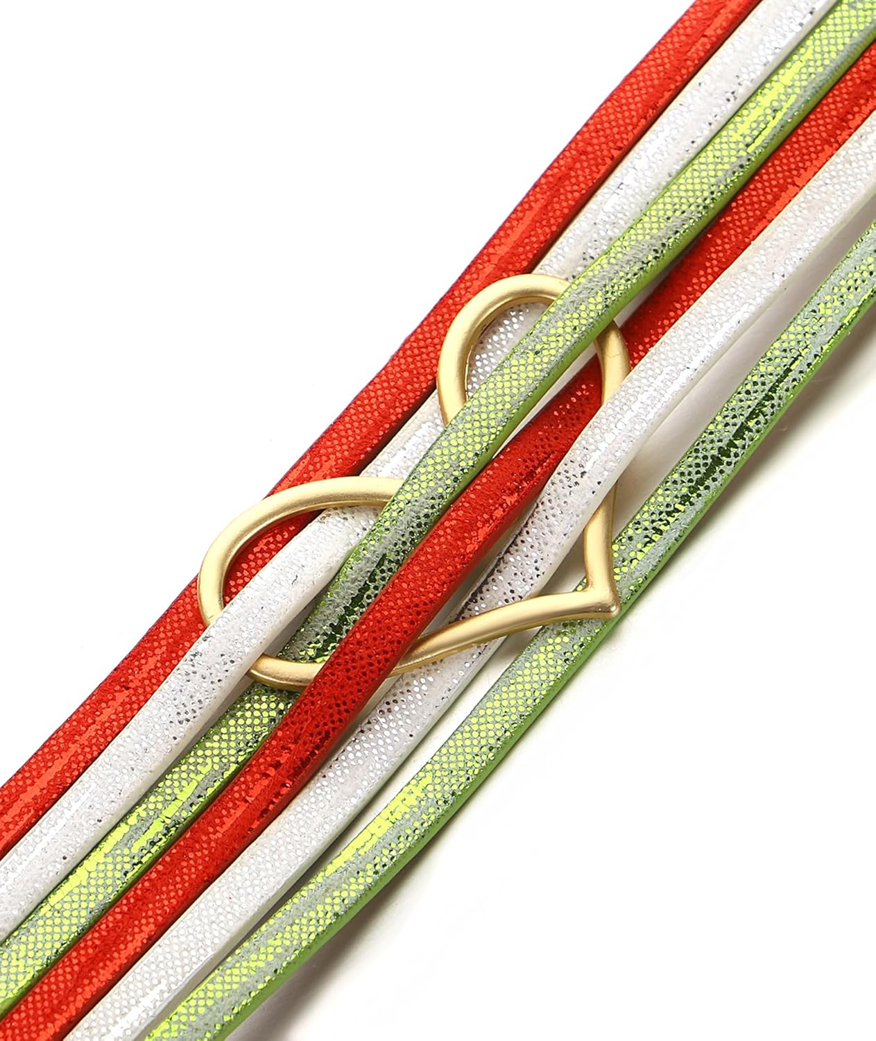 Leather Wrap Bracelet for Women Beaded Cuff Bracelet with Heart-shape Decor Bohemian Crystal Bracelet Jewelry with Clasp Bangle Bracelet for Women Girls Birthday Holiday Gift