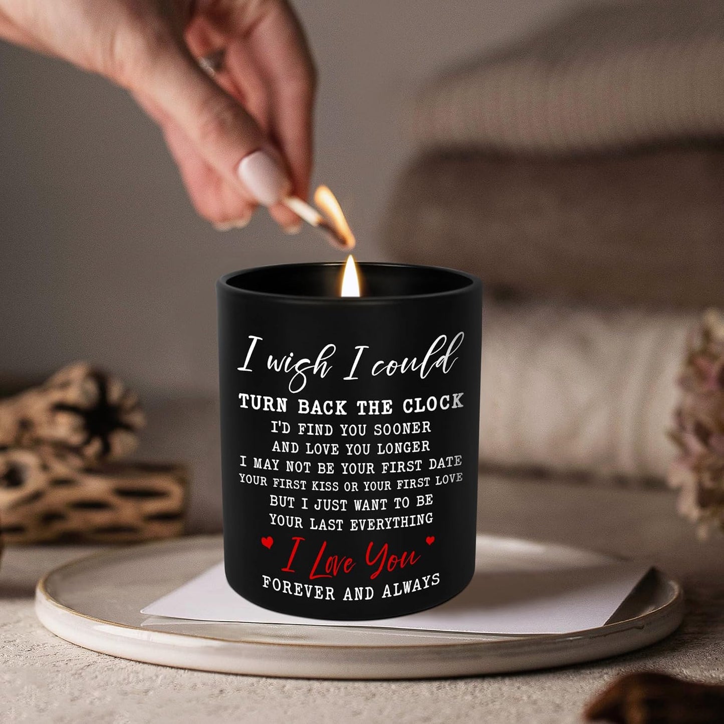 TEEZWONDER Christmas Anniversary Wedding Gifts for Women Men - Long Lasting Vanilla Lavender Candle 10 oz - Birthday Romantic Gifts for Him Her Girlfriend Wife, Boyfriend Husband Birthday Gift Ideas