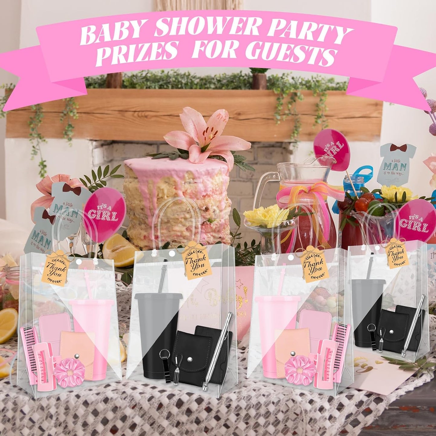 6 Sets Baby Shower Prizes for Women and Men Nail Clippers Mirror Bottle Opener Cup Comb Magnetic Pickup Tool Flashlight Grabber Credit Card Cutter for Baby Shower Game Winners Party