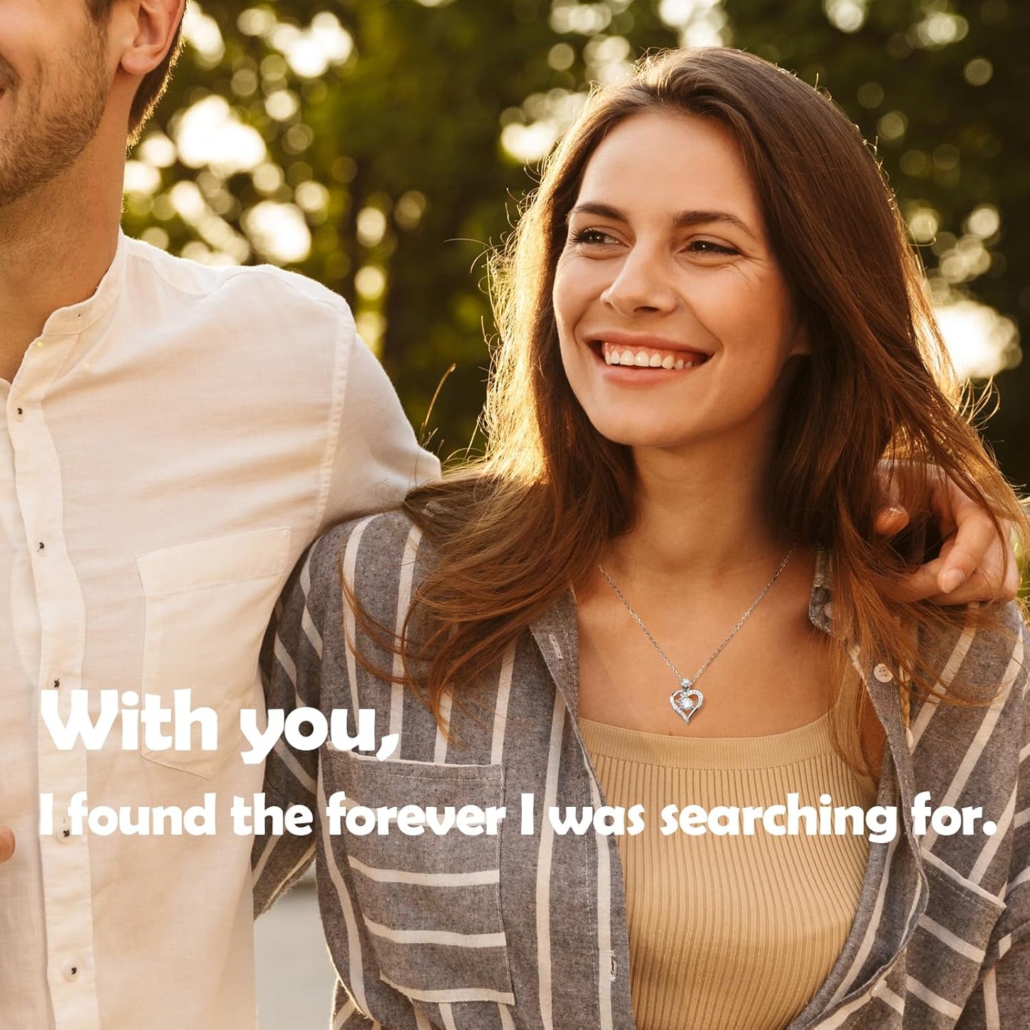 Rose Heart Pendant Necklace Gifts for Wife, Engraved 'I love you' Gift for Wife Girlfriend, Anniversary Birthday Eternity Jewelry Present for Women, Moissanite Necklace Gift for Her