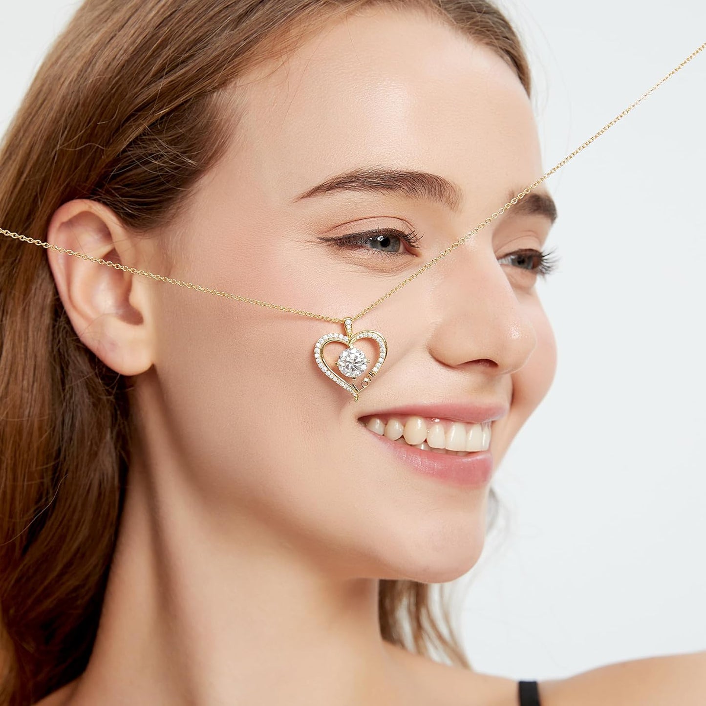 Moissanite Heart Necklaces for Women, Gifts for Wife, 1-3 Carat Moissanite 925 Sterling Silver Love Jewelry, Birthday Wedding Anniversary Christmas Engagements Gifts for Wife Women Her Girlfriend Mom