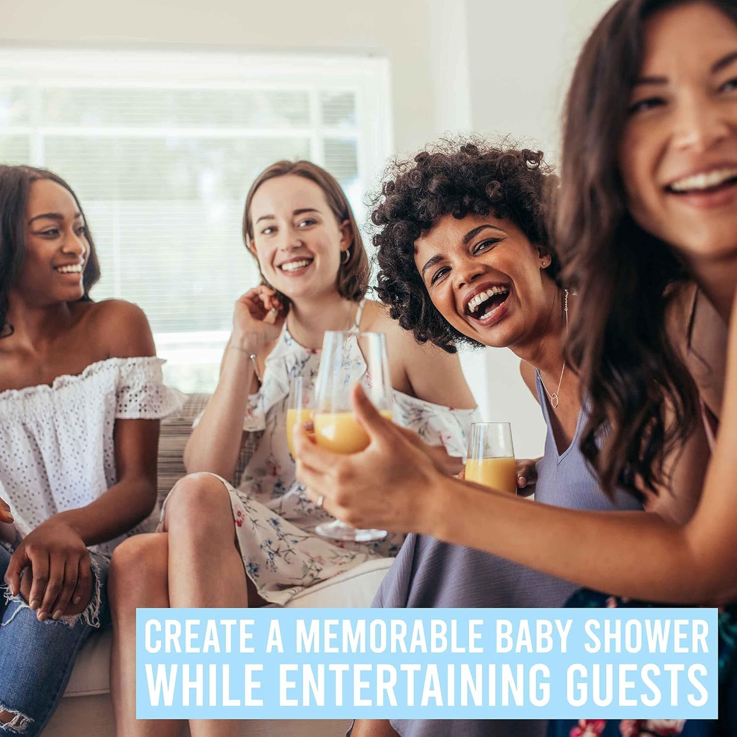 Hadley Designs Hilarious Baby Shower Games for Boys 25 Double-Sided Cards for 25 Guests, 2 Games, Baby Trivia, Find The Guest, USA-Made (Blue)