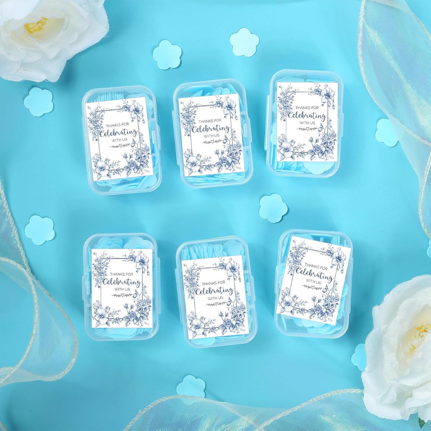 Something Blue Before I Do Bridal Shower Decorations - 24 Pcs Something Blue Before I Do Party Soap Favors Gifts, Floral Bachelorette Wedding Engagement Party Decorations Supplies for Guests