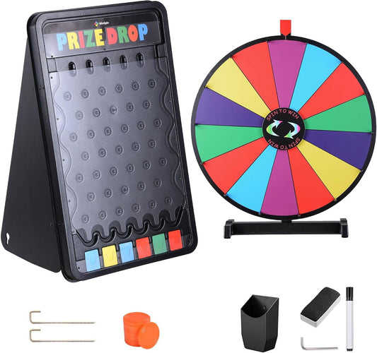 WinSpin 24" Spinning Color Prize Wheel with 30"x19" Prize Drop Board Game Party Trade Show