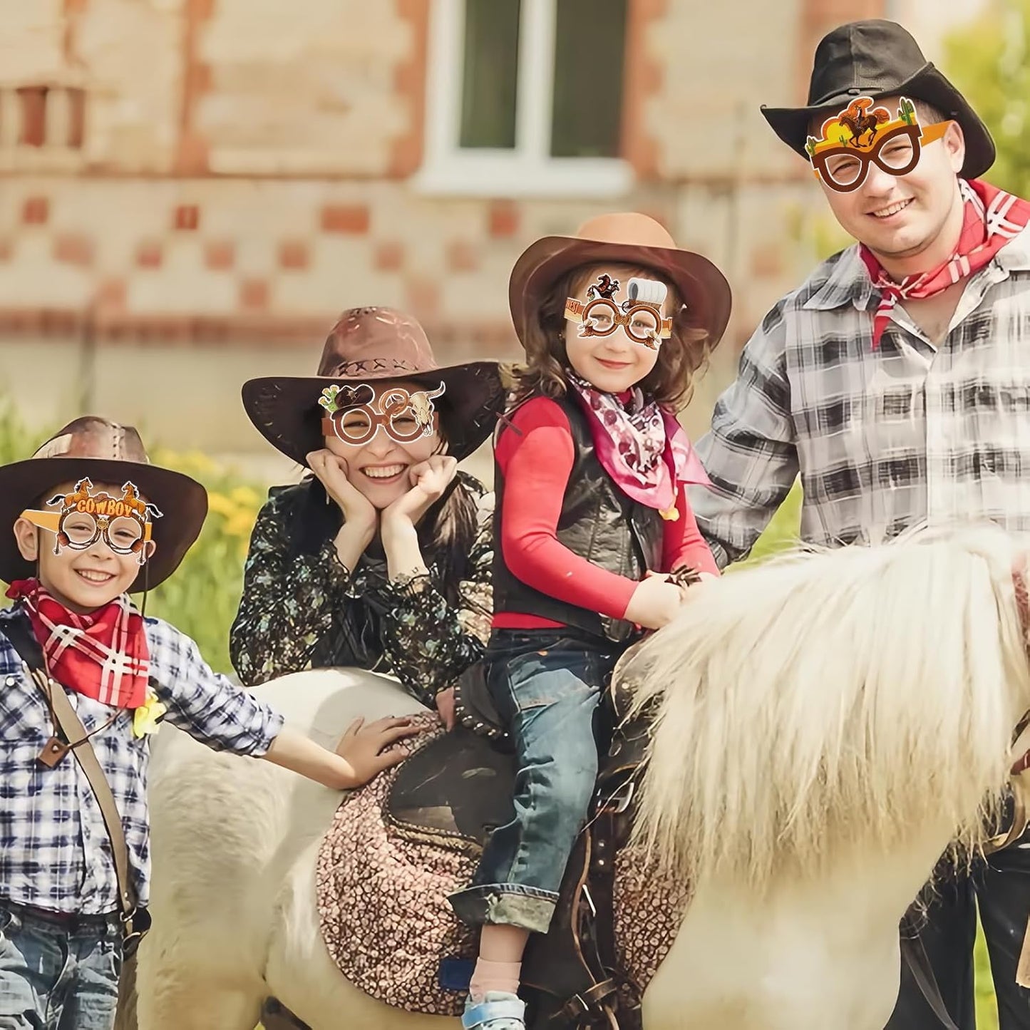 Wild West Party Decorations 20PCS Wild West Paper Glasses Western Cowgirl & Cowboy Photo Booth Props Cowboy Eyeglasses Rodeo Glasses for Western Theme Eyeglasses Birthday Party Supplies