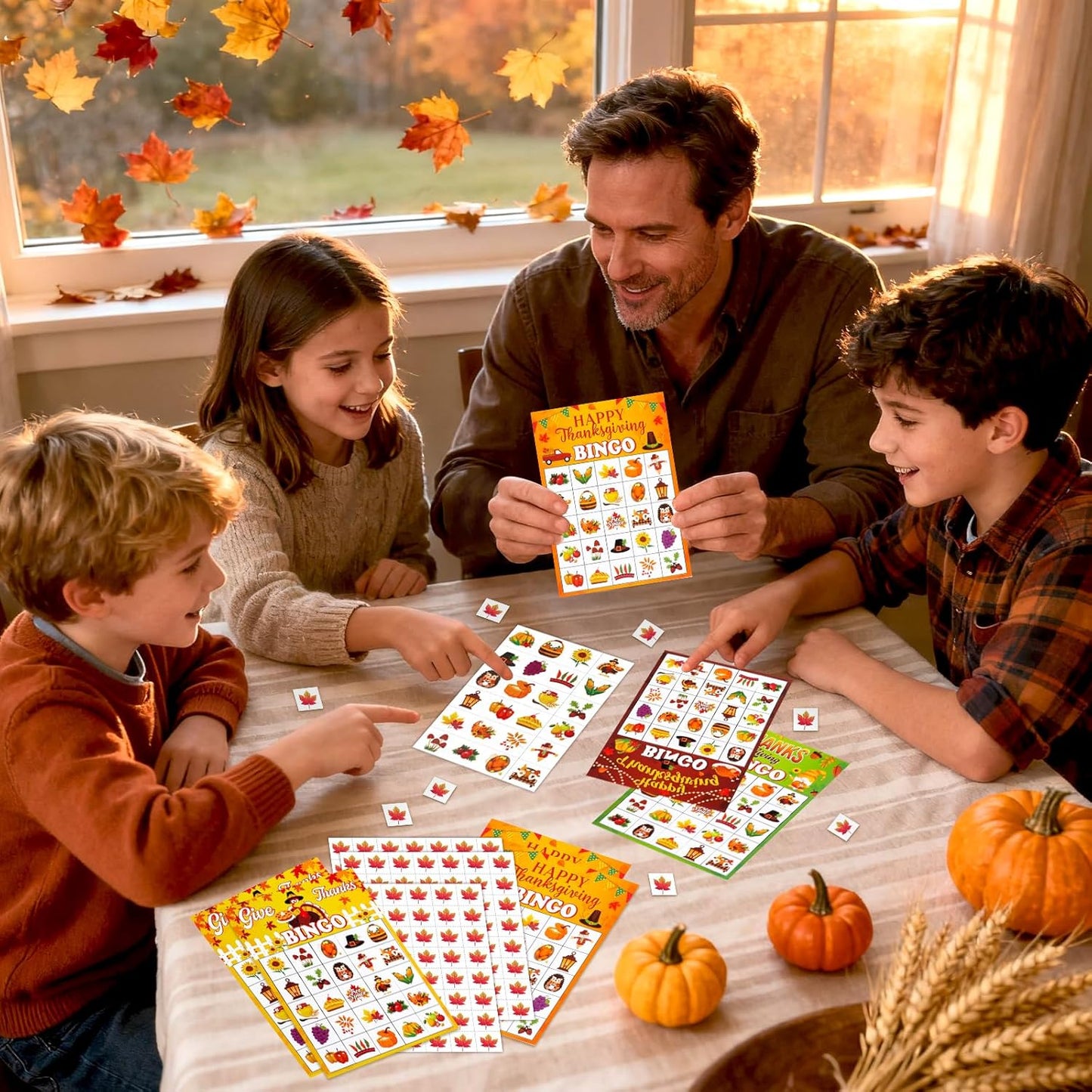 Konsait 36 PCS Thanksgiving Bingo Game Cards for 24 Players, Turkey Bingo Thanksgiving Games for Family Classroom School Activity Party Favor