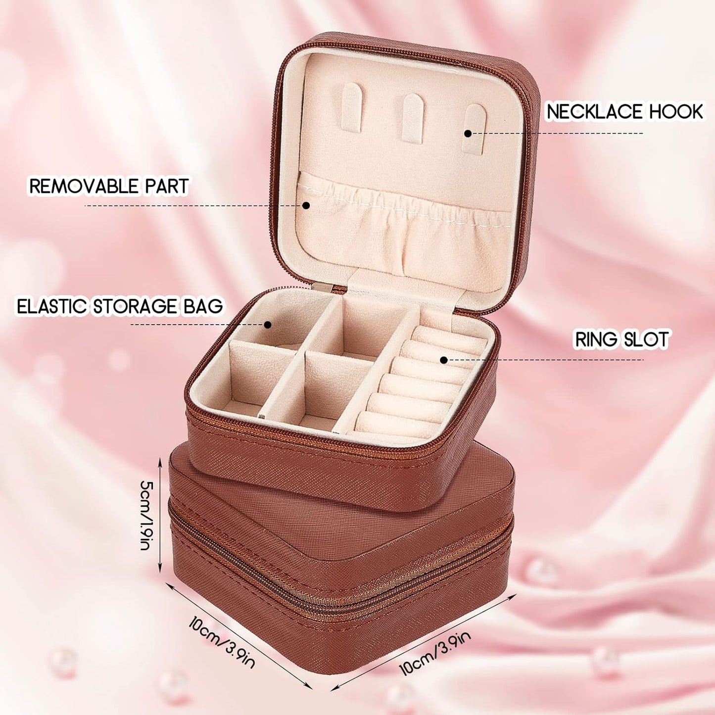 Taiyin 12 Pcs Travel Jewelry Case Bridesmaid Gift Boxes Bulk Travel Jewelry Case Small Jewels Organizer Mini Accessories Ornaments Storage for Women Girls Wedding Bridesmaids Gifts