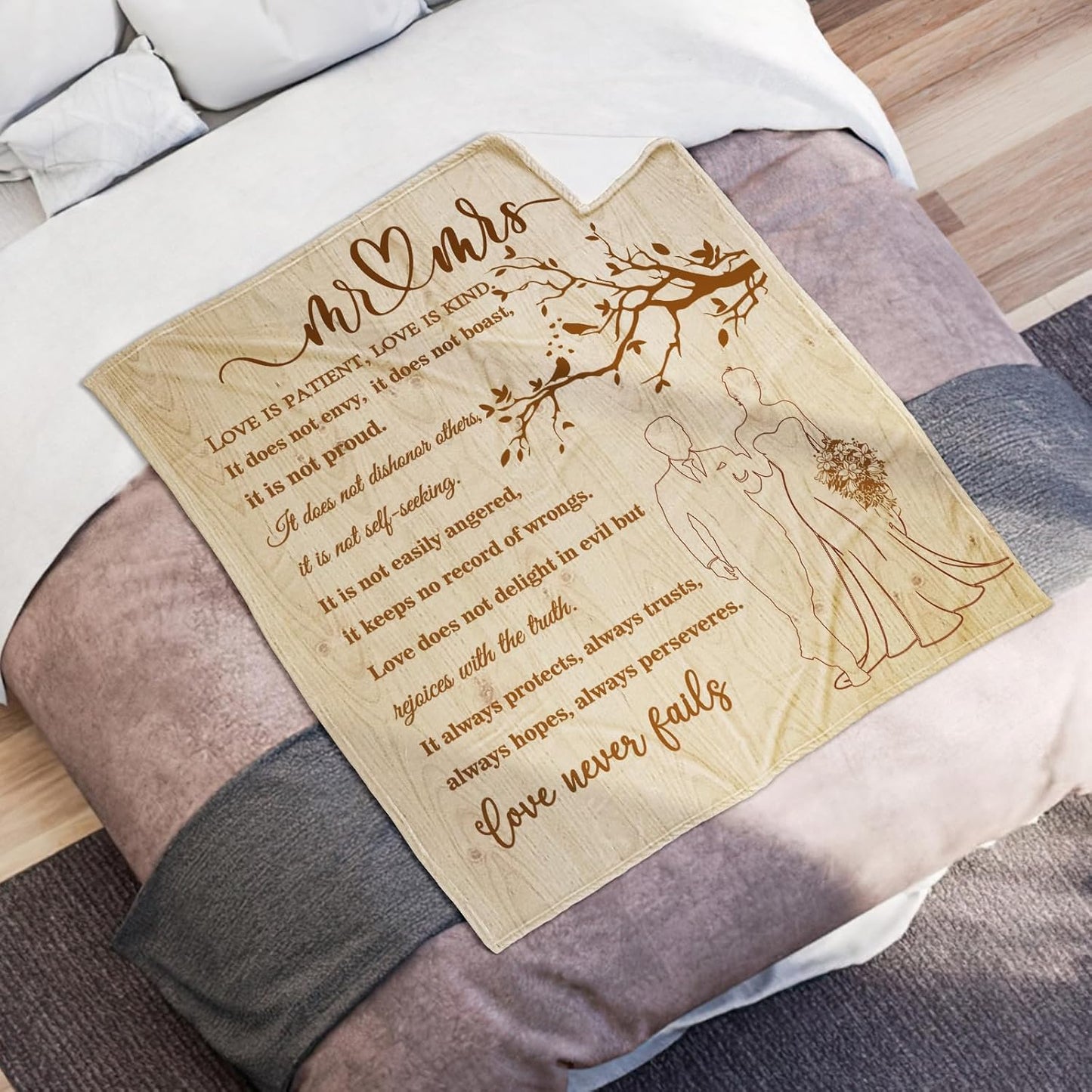 Wedding Gifts for Couples 2025 Soft Blanket, Bridal Shower Gifts for Bride to Be, Anniversary Romantic Gifts for Her, Wedding Gifts for Newlyweds Wedding Throw Blanket 60 * 50