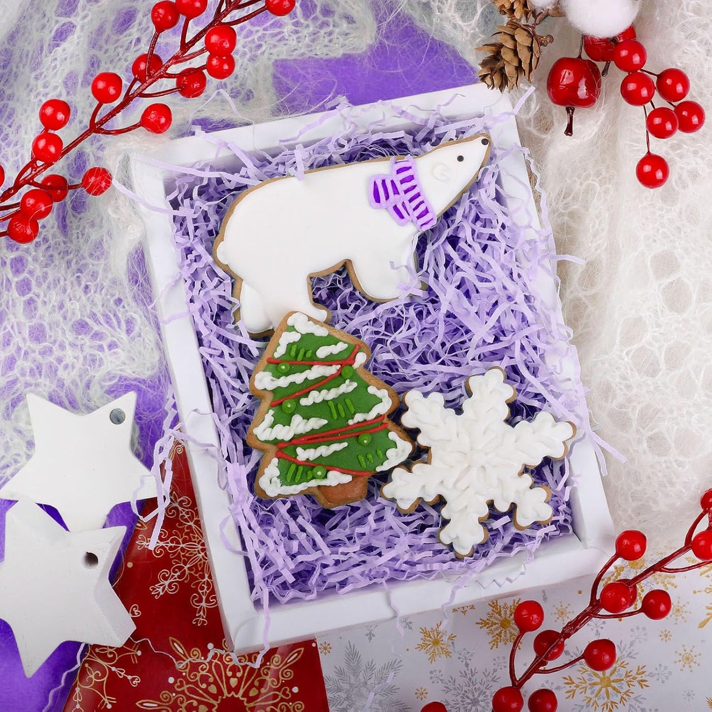 1 LB Light Purple Crinkle Cut Paper Shred Filler Great for Gift Wrapping, Light Purple Basket Fillers, Birthday, Gift Wrapping, Halloween Thanksgiving Christmas Easter Party Decor Filling Supplies