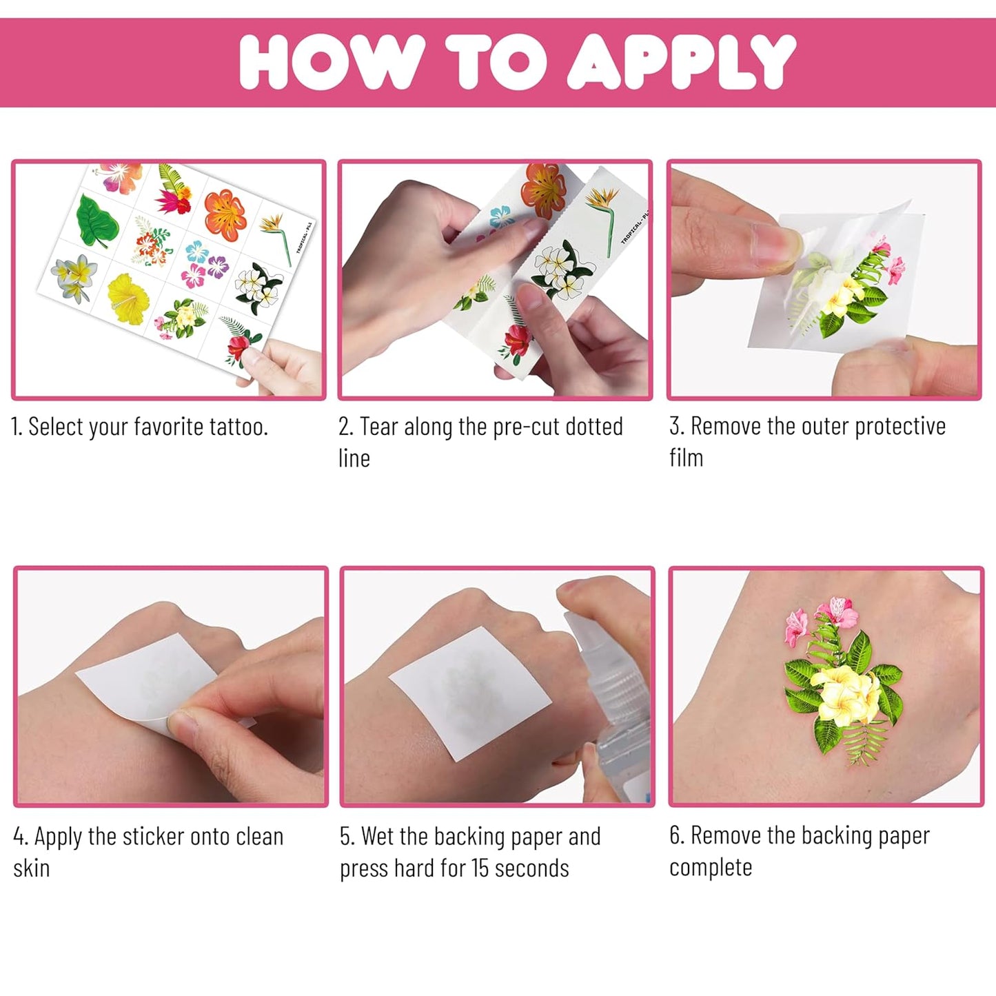 96 PCS Tropical Flower Hawaiian Pre-Cut Temporary Themed Birthday Favors Supplies Décor Cute Luau Gifts For Game Boys Girls Classroom School (Normal)