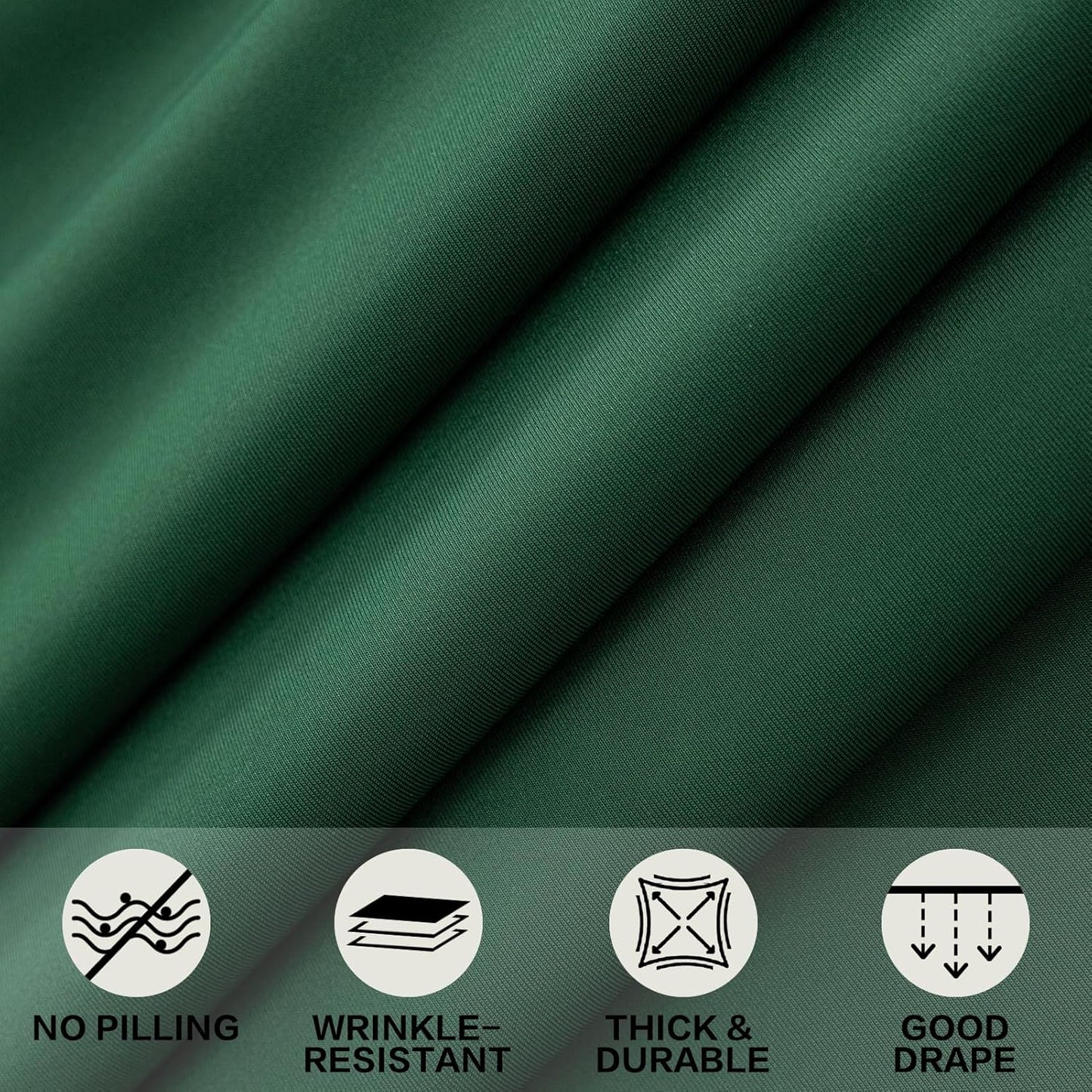 8ft Dark Green Stretch Tablecloth for Rectangular Tables - Flared Wrap Design, Waterproof, Wrinkle-Resistant, Washable - Ideal for Weddings, Parties, Banquets & Table Protection