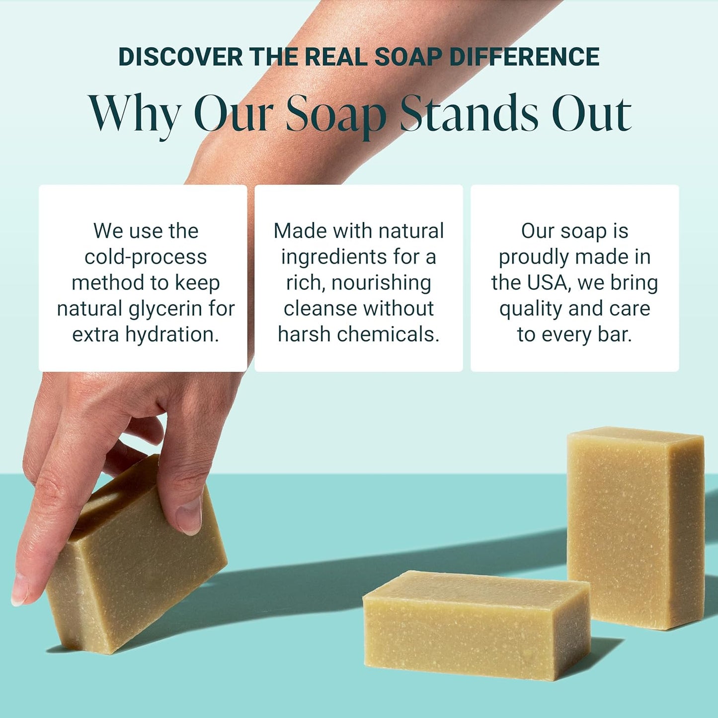 The Bubble Factory Handmade Soap, All Natural Soap for Women & Men, Hand, Bath & Body Natural Bar Soap, Vegan, Palm Oil Free, Made in USA with Shea Butter + Essential Oils, Eucalyptus, Single