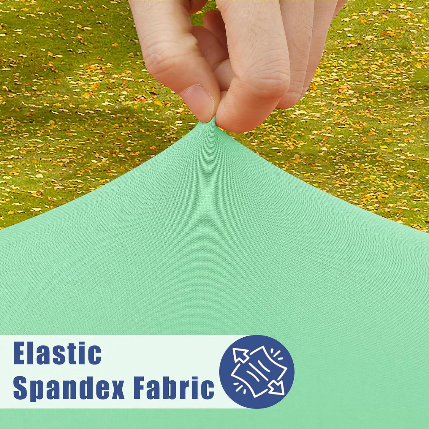 Spandex 5 Foot Rectangle Table Cloth 2 Pack, Elastic Fitted Tablecloths for Picnic, Stretch Washable Patio Table Cover for Outdoor, Camping, Banquet and Parties (Bright Green, 30"x60")