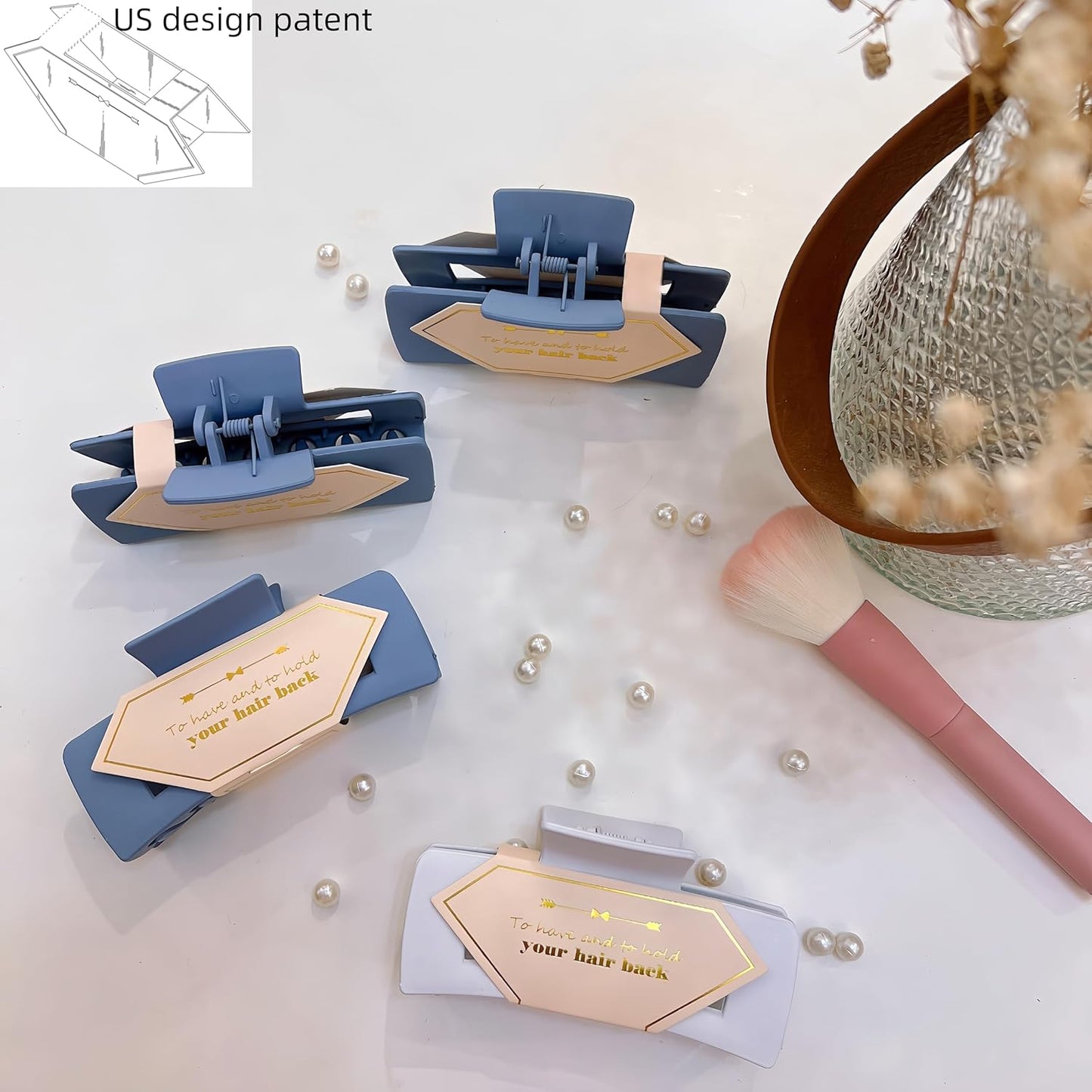 18pcs Bridesmaid Scrunchies Proposal Gifts Bachelorette Hair Claws Clips Girls heart sunglasses for Wedding Party Favors(light Blue )