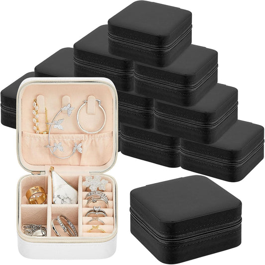 Taiyin 12 Pcs Travel Jewelry Case Bridesmaid Gift Boxes Bulk Travel Jewelry Case Small Jewels Organizer Mini Accessories Ornaments Storage for Women Girls Wedding Bridesmaids Gifts