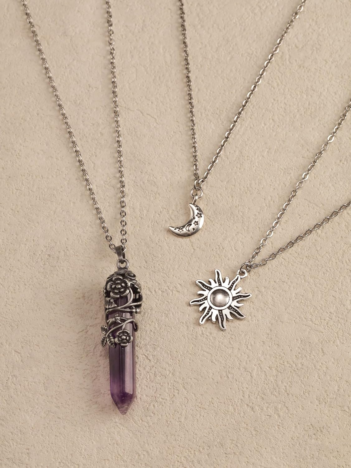 Sacina Gothic Emo Grunge Crescent Moon Choker, Moon Sun Star Choker Necklace, Goth Gothic Necklace, Halloween Christmas Jewelry Gift for Women