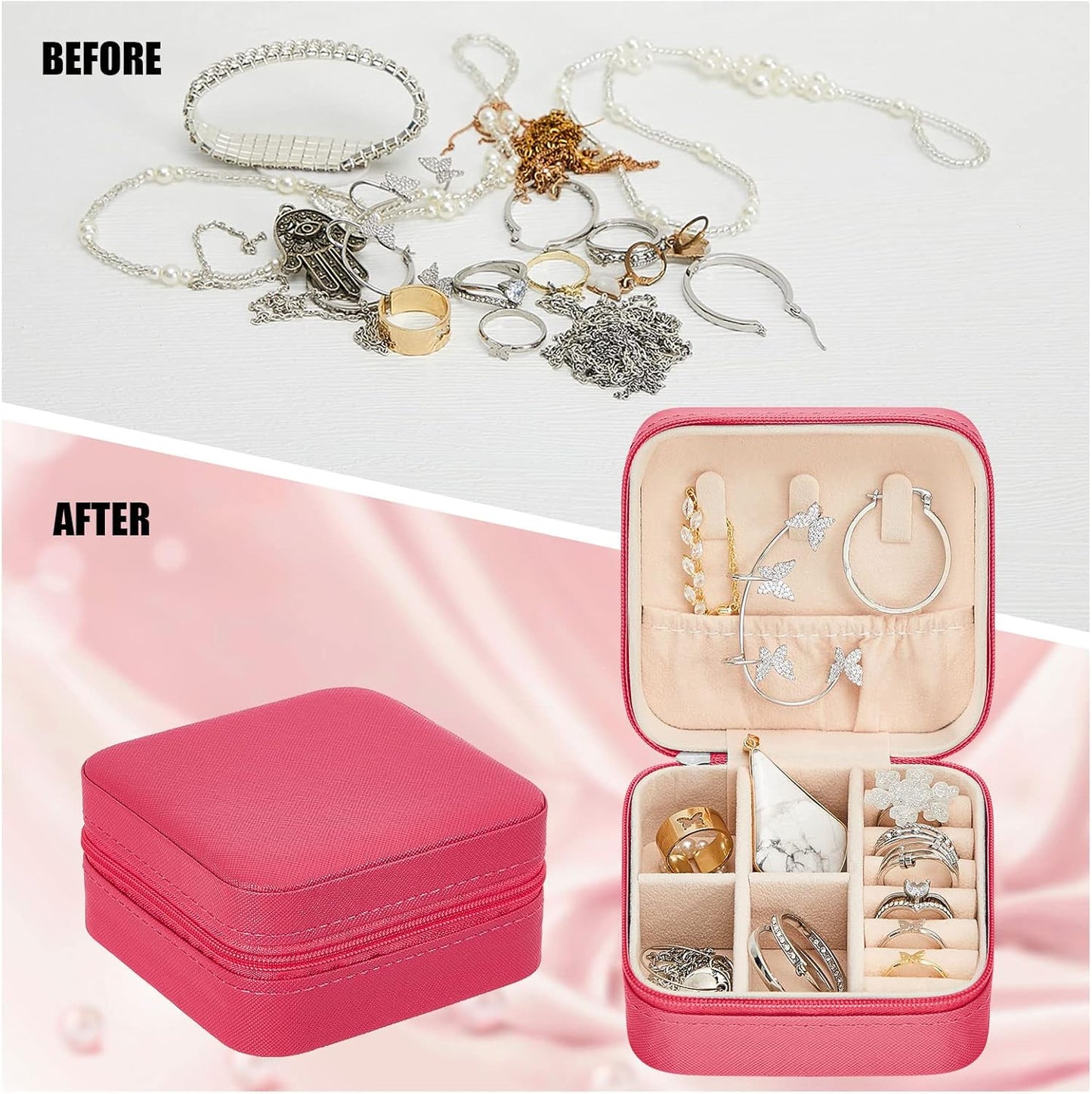 Taiyin 12 Pcs Travel Jewelry Case Bridesmaid Gift Boxes Bulk Travel Jewelry Case Small Jewels Organizer Mini Accessories Ornaments Storage for Women Girls Wedding Bridesmaids Gifts