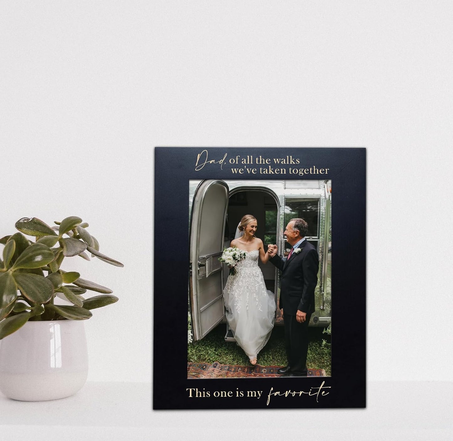 XJF Engraved Picture Frame for Dad - Dad of All The Walks We've Taken Together This one is My Favorite, Father of The Bride Wedding Gifts, Thank You Dad