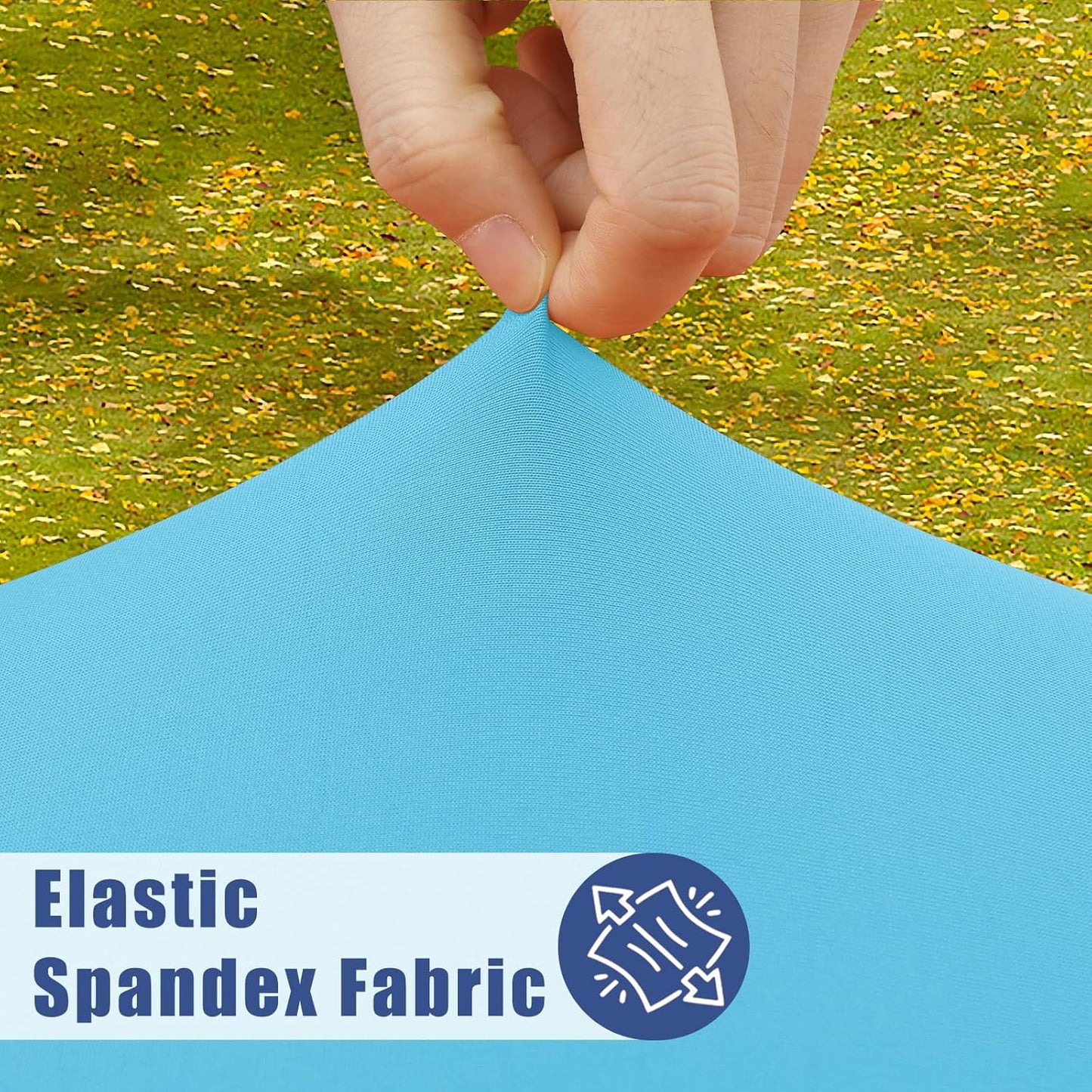 Spandex 8 Foot Rectangle Table Cloth 2 Pack, Elastic Fitted Tablecloths for Picnic, Stretch Washable Patio Table Cover for Outdoor, Camping, Banquet and Parties (Blue Mist, 30"x96")