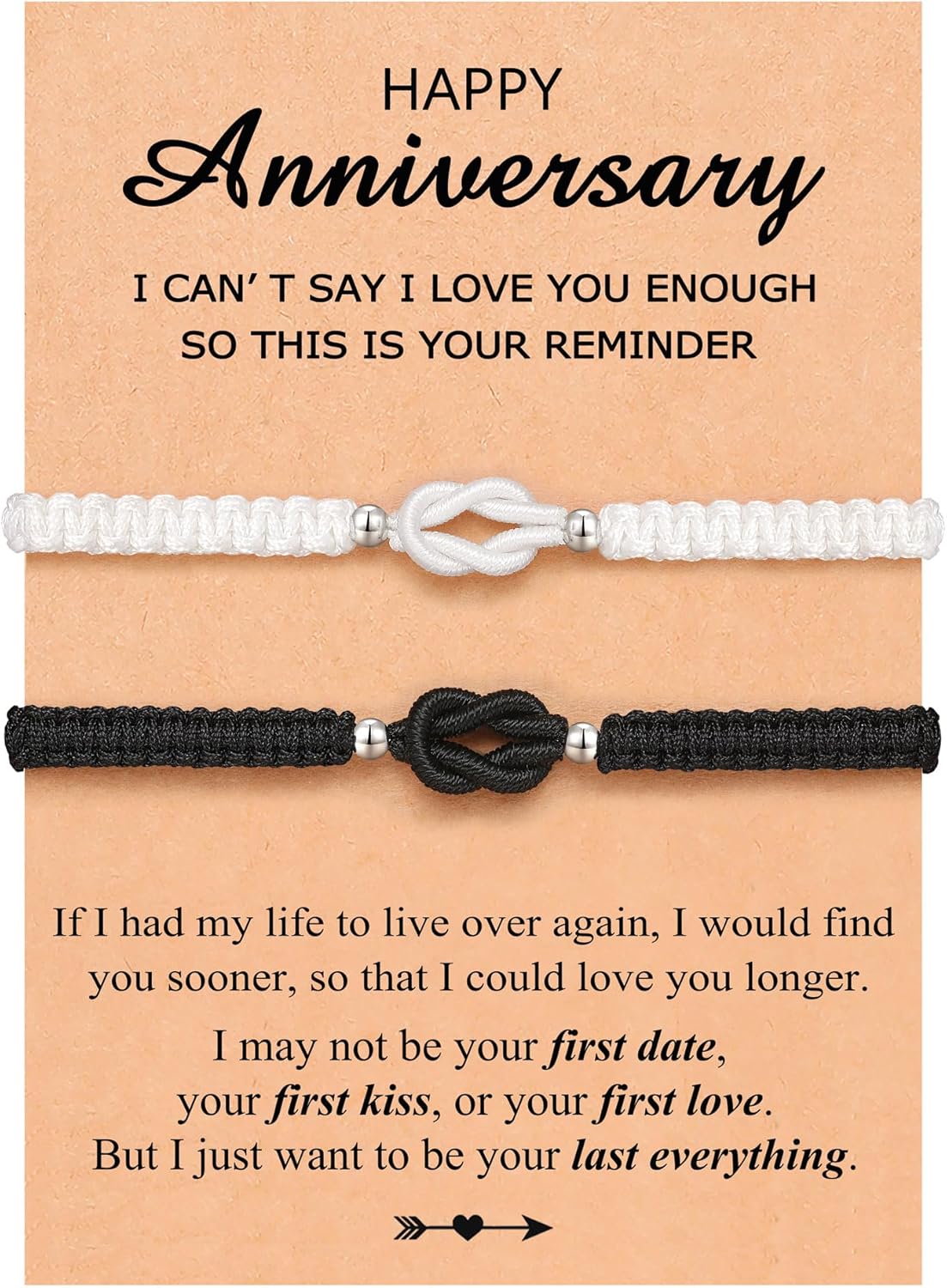 UNGENT THEM Pinky Promise Knot Couples Bracelets Anniversary Christmas Valentines I Love You Gifts for Boyfriend Girlfriend Women Men