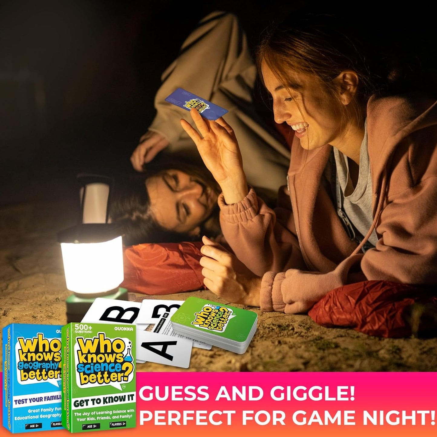 QUOKKA Who Knows Better? - Set 4 in 1 - Family Card Trivia Game | Fun Learning & Educational Questions for Families | Suitable for Boys & Girls