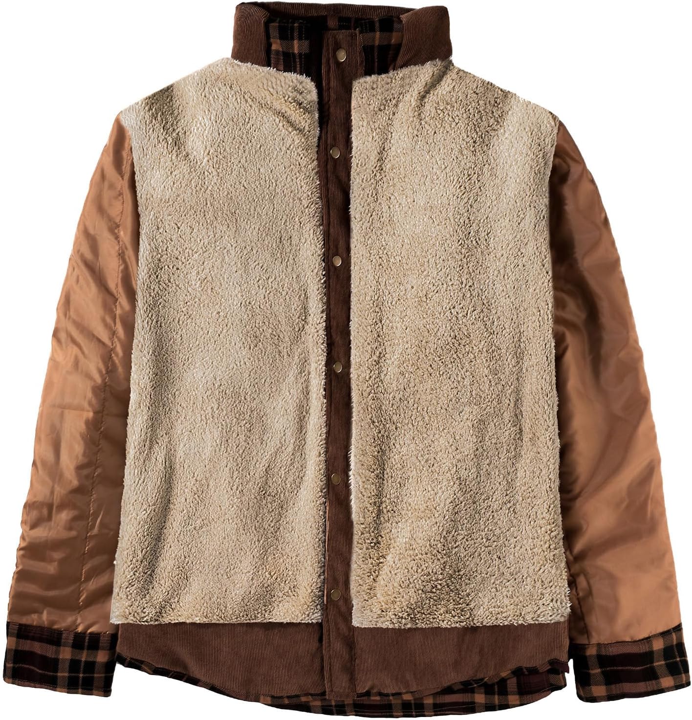 Mr.Stream Men's Outdoor Casual Vintage Long Sleeve Plaid Flannel Button Down Shirt Jacket