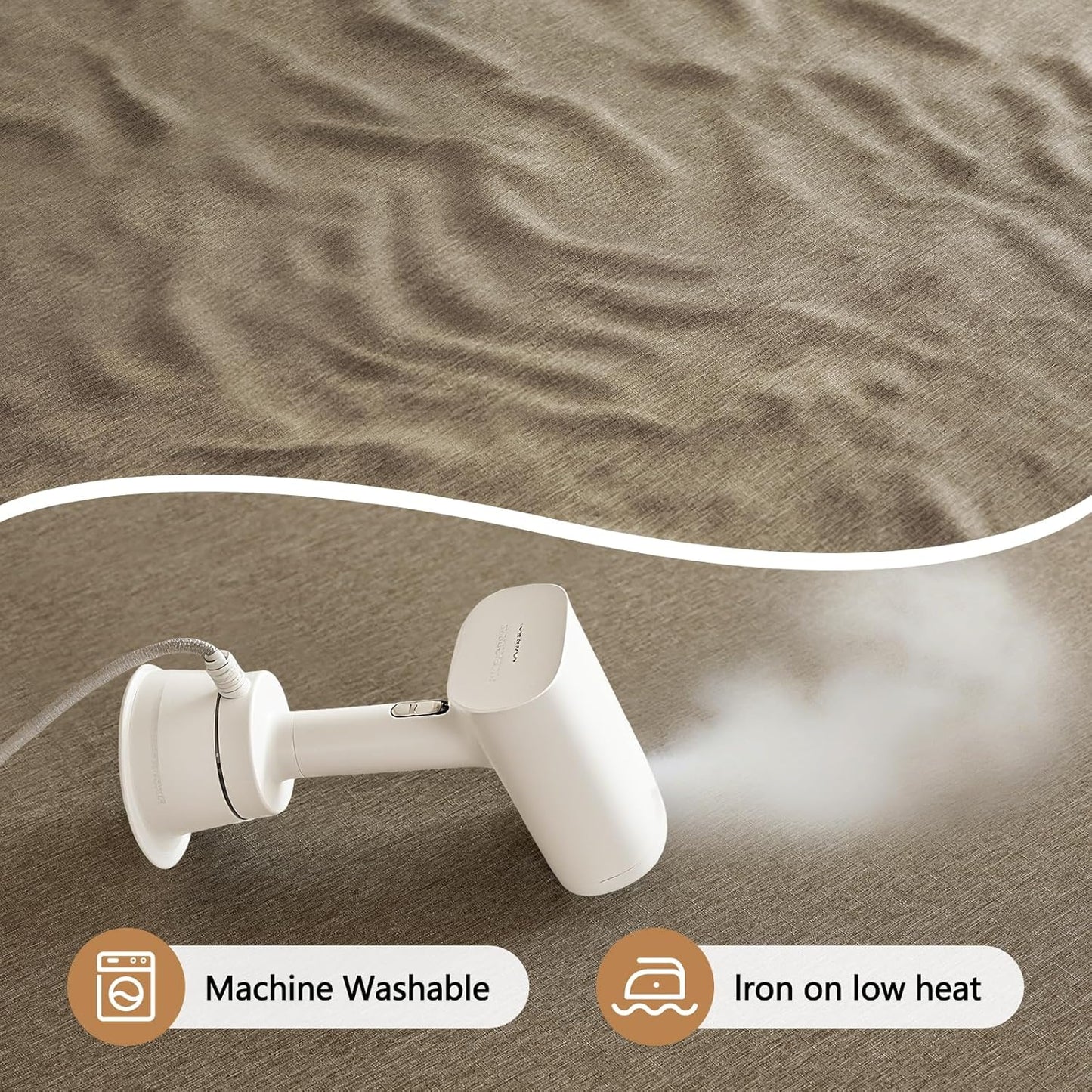 Fabric Rectangle Table Cloth, Faux Linen Textured Water Resistant & Washable Rectangular Tablecloth, Anti-Scratch for Dinning Kitchen Party,54 x 72 Inch, Mocha