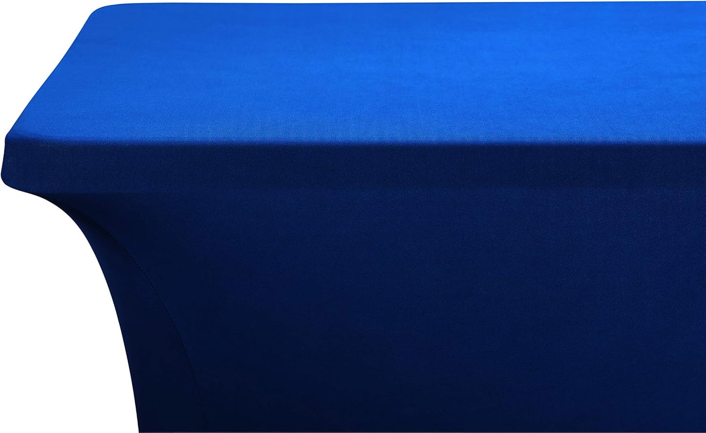 LZY Spandex Table Covers 6 Feet, Stretch/Fitted Table Covers for 6 Feet Folding Table, Rectangular Spandex Table Cloths for Wedding Party or Event (6FT-2PCS, Classicblue)