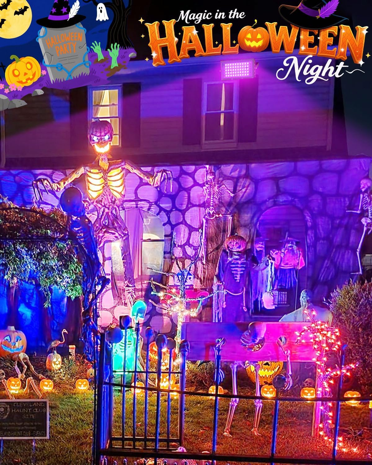 50W Black Lights with Switch+Plug, IP66 Waterproof, LED Blacklight Flood Light for Glow Party, Halloween, Bedroom, Fluorescent Poster, Body Paint, 2 Pack