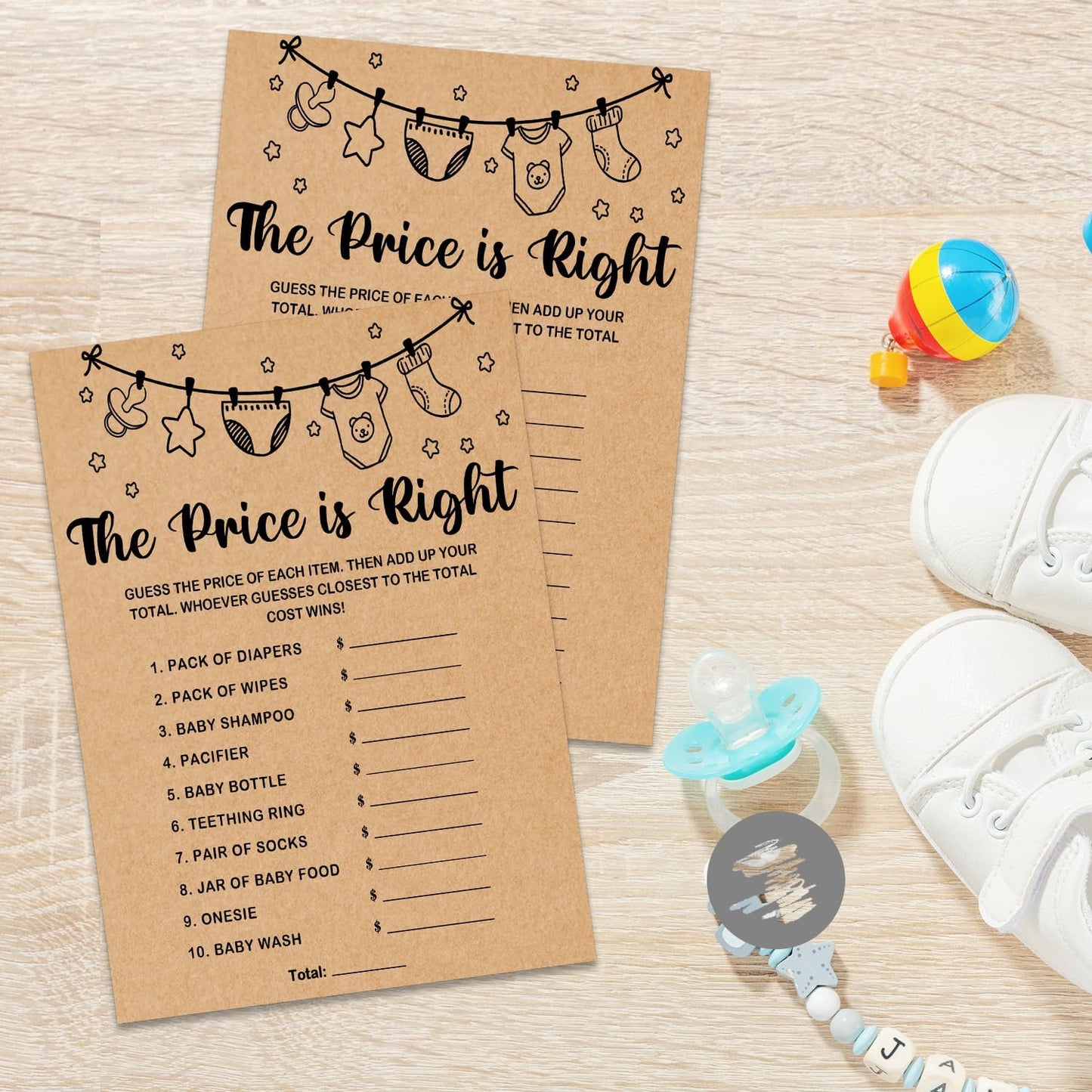 Baby Shower Game, The Price is Right, 30 Game Cards Included, Kraft