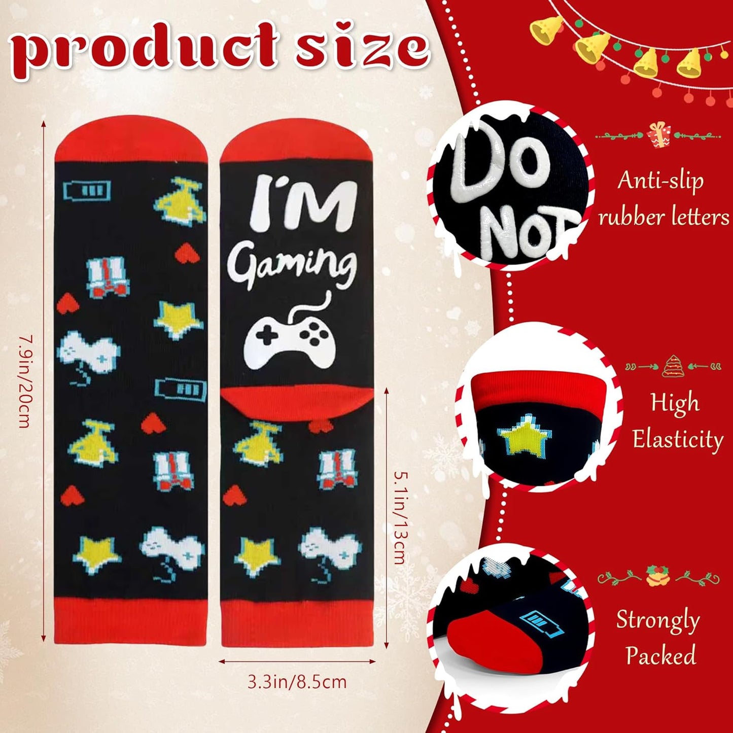 Funny Christmas Valentines Gifts Stocking Stuffers for Teen Kids Men Women Do Not Disturb I'm Gaming Socks Gamer Socks