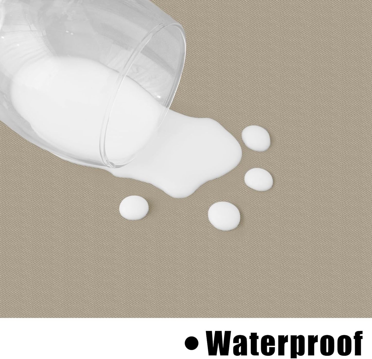 homing Round Vinyl Tablecloth, Waterproof Spillproof Plastic Flannel Backed Table Cloth, Wipe Clean Table Cover for Dining, Buffet Parties and Camping (Taupe, 60")