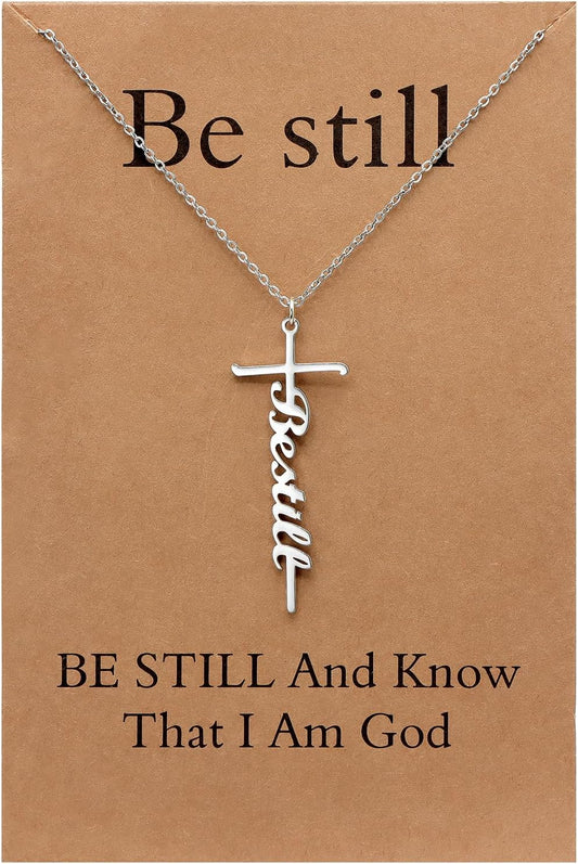 Lcherry Faith Cross Pendant Necklace for Women Religious Christian Jewelry Mother's Day Gifts for Women