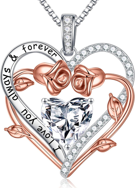 MOOSEA Gifts for Wife Mom - S925 Sterling Silver 1-3 ct D Color VVS1 Clarity Moissanite Necklace, Anniversary Birthday Gift for Her