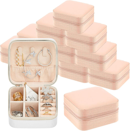Taiyin 12 Pcs Travel Jewelry Case Bridesmaid Gift Boxes Bulk Travel Jewelry Case Small Jewels Organizer Mini Accessories Ornaments Storage for Women Girls Wedding Bridesmaids Gifts