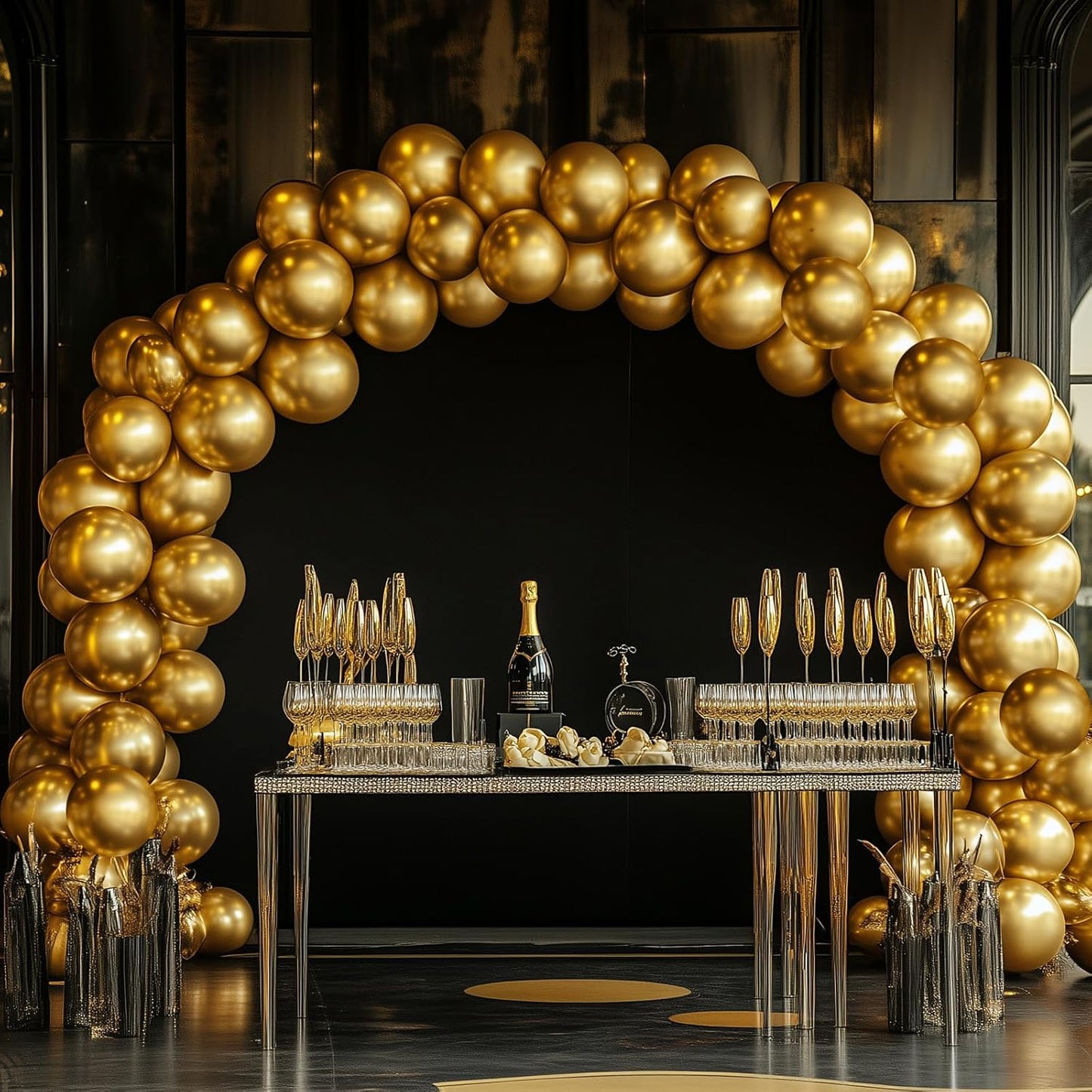 RUBFAC 120pcs Gold Balloons 12 Inches Chrome Metallic Balloons, Metallic Gold Balloons for Graduation Anniversary Wedding Party Supplies Garland Arch Decoration