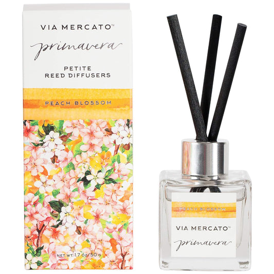Via Mercato Soaps 25114PE Peach Blossom 50 Grams Petite Reed Diffuser